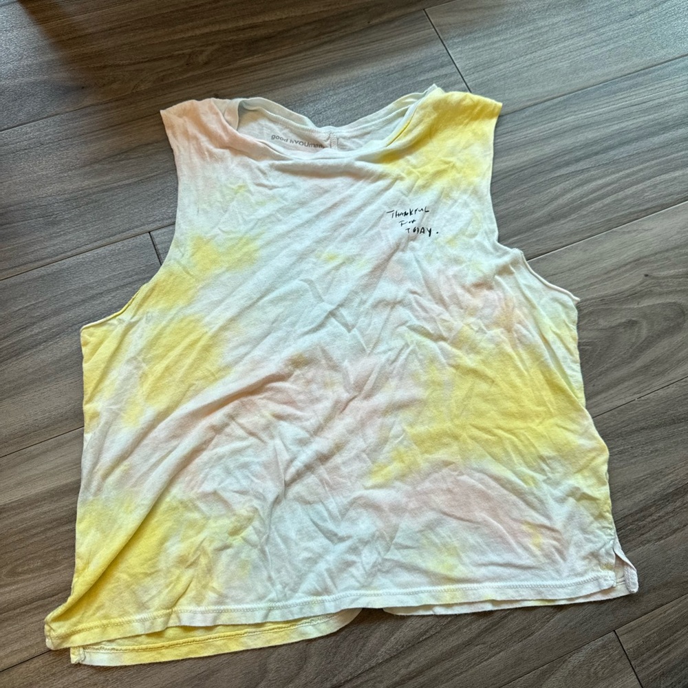 Tie dye tank “thankful for today”